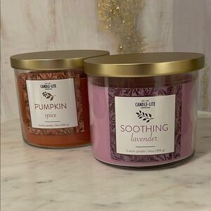 Candle-Lite Pumpkin Spice and Soothing Lavender Candles - 14 oz (395 g) - 3 wick